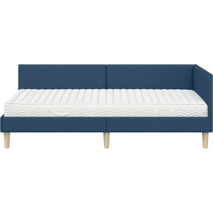 vidaXL Eckbettgestell mit Matratze 2 stk. Blau 80 x 200 cm Stoff 3393732 – Bild 5