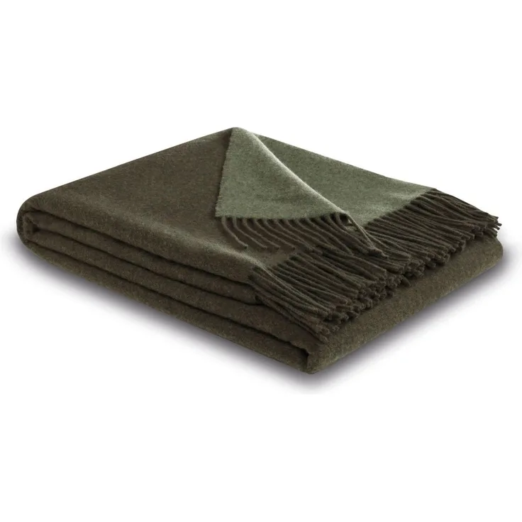 Wohndecke Soft Impression im Doubleface-Look, Biederlack, Wolle-Kaschmir-Mix