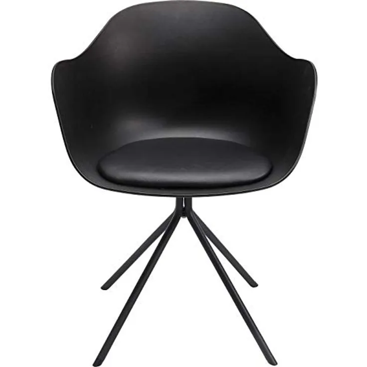 Kare Design Armlehnstuhl Bel Air, schwarz, Büro, Esszimmerstuhl, Rücken- und Armlehne, Sitzpolster, 47cm Sitzhöhe