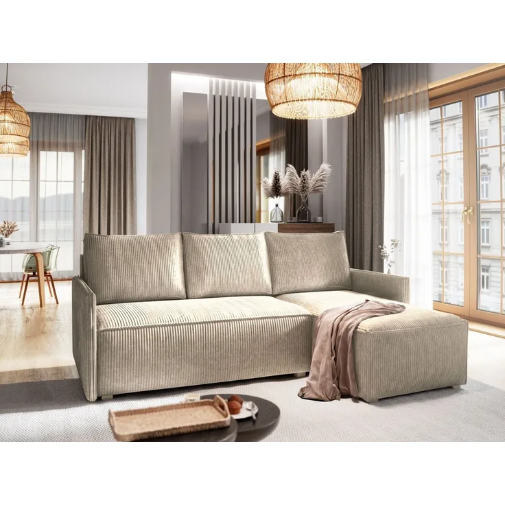 Masseno Ecksofa PERUSI mit Schlaffunktion L-Form, Sofa mit Bettkasten
