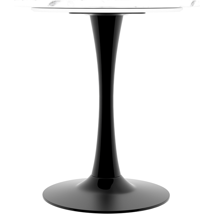 Runder Couchtisch aus Kunstmarmor, modern-minimalistisch, Ø 70 cm, Schwarz/Weiß – Bild 7