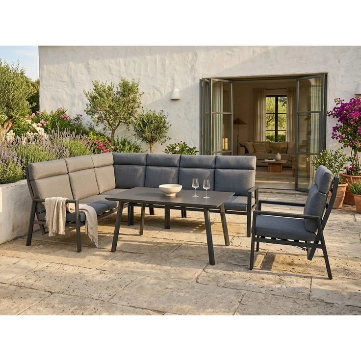 Gardissimo 'LUGANO' Ecklounge, Liege verstellbar, Alu, 205 x 266,5 x 102 cm – Bild 2