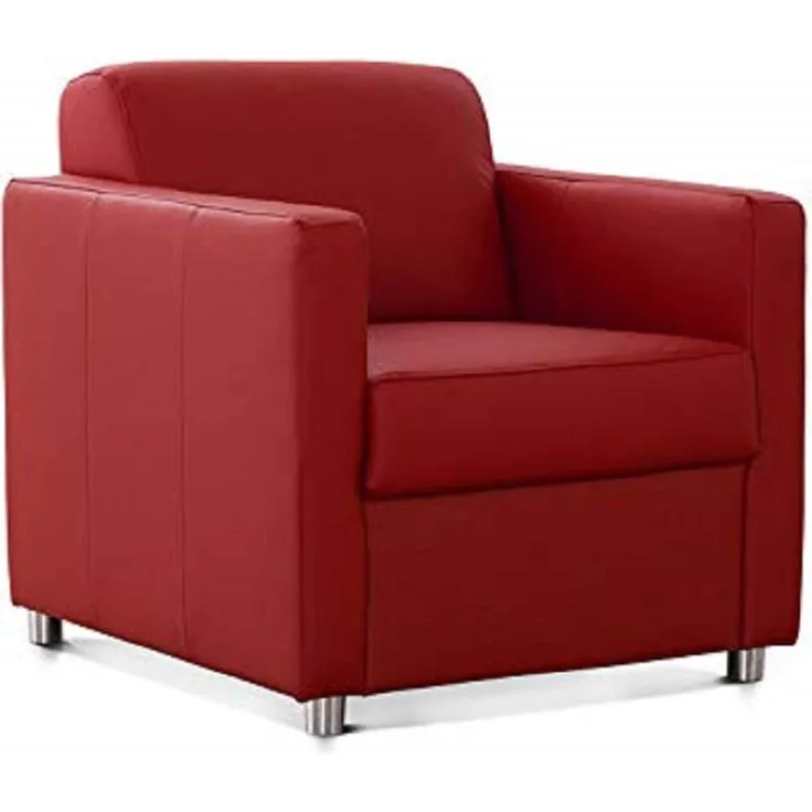 CAVADORE Corianne Sessel, mit Federkern, Polstersessel in Lederoptik Design, 78 x 80 x 83, Kunstleder: rot