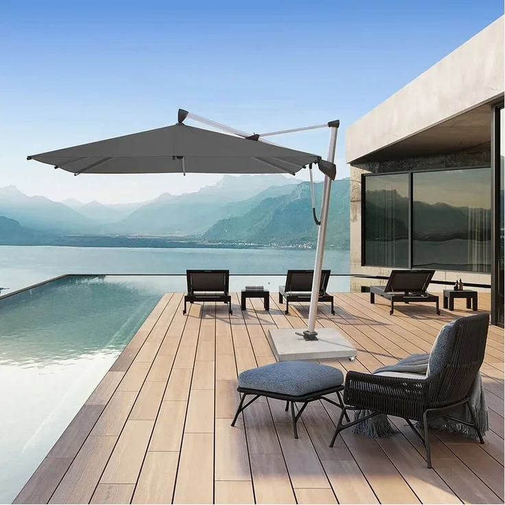 osoltus Granit Schirmständer 120 kg mit 4 Rollen für Ampelschirm