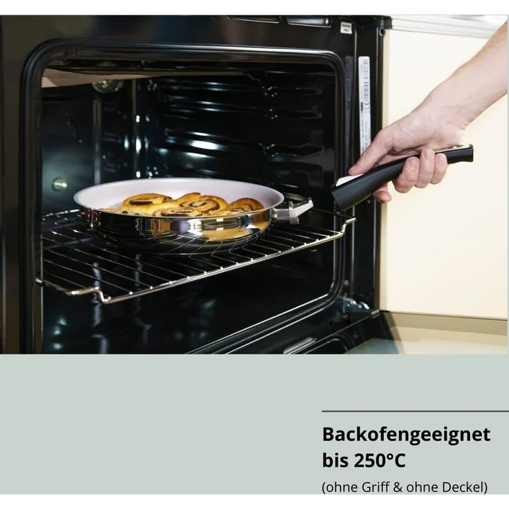 Genius Bratpfanne Cerafit Steel Pfanne 28 cm mit Antihaftbeschichtung Induktion, Aluminium (1 Bratpfanne 1 Deckel) – Bild 5