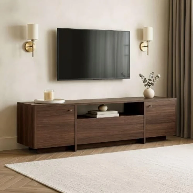 Skye Decor Lowboard Alvar, Milano-Nussbaum, 180 cm Breite, geradliniges Design mit großzügigem Stauraum – Bild 2