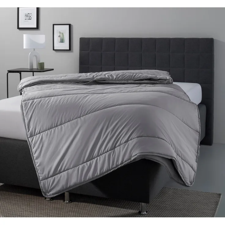 OTTO home Microfaserbettdecke Clarra, Bettdecke 135x200 cm, 155x220 cm, 200x200 cm, Füllung: Polyester, Bezug: Polyester, Bettdecken in grau, Sommer, Winter, 4 Jahreszeiten, Decke