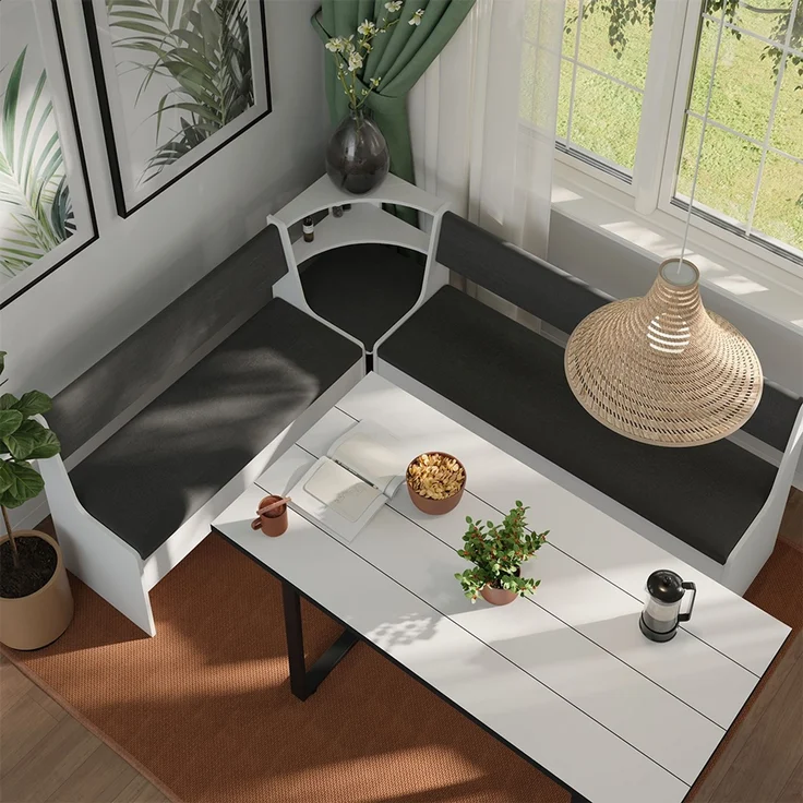 Eckbankgruppe Roman Weiß 150.1x180.1 cm Vicco – Bild 6