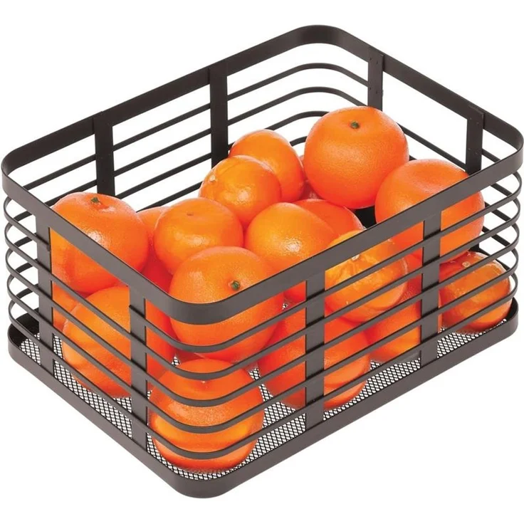 mDesign Allzweckkorb Aufbewahrung Drahtkorb Organizer 6er-Set Metall Bronze – Bild 5