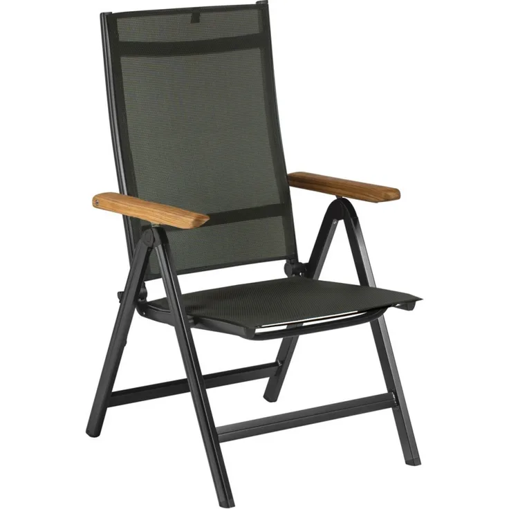 Kettler Granada Multipositionssessel Klappsessel Teak Armlehne anthrazit