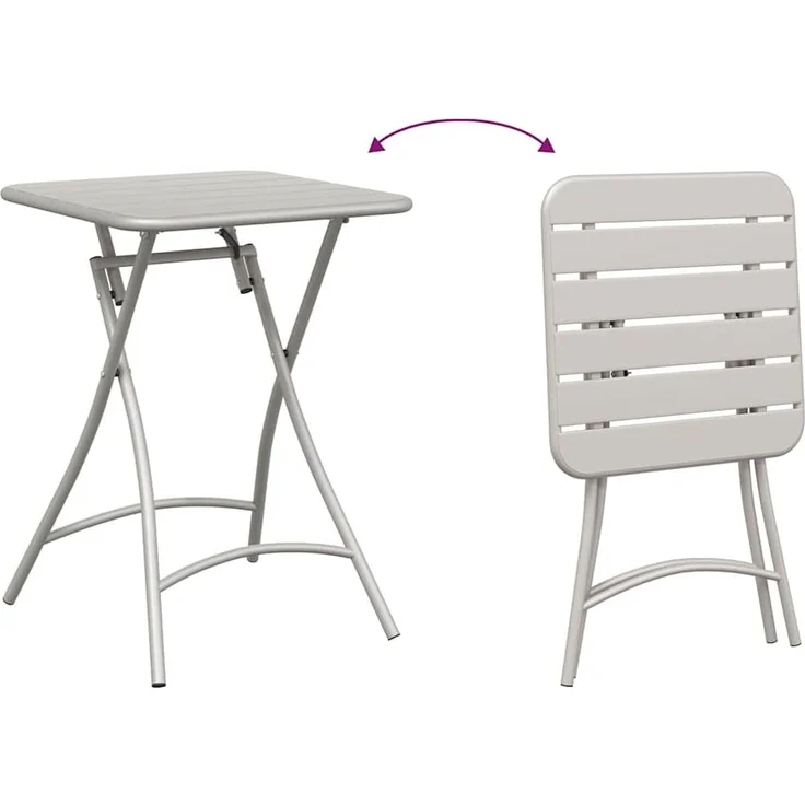 vidaXL Bistrogarnitur 3 pcs Beige Stahl 42002953 – Bild 9