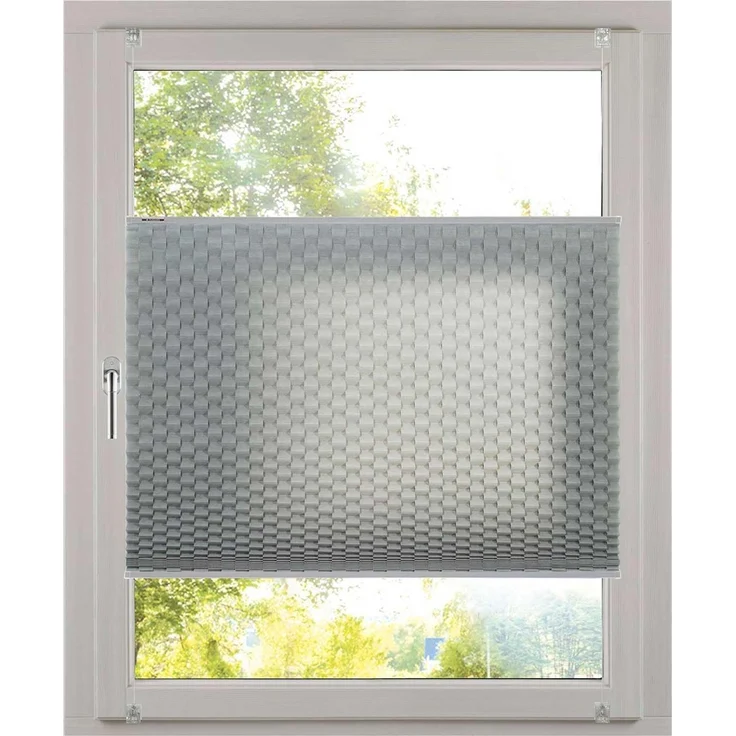 K-home Klemmfix Plissee 3D-Effekt Grau 110x130 cm – Bild 1
