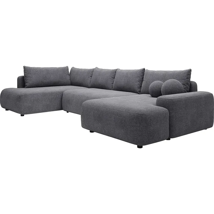 Vente-unique - DAVISO Sofa Stoff Grau - B 204 cm x H 87 cm x L 360 cm – Bild 3