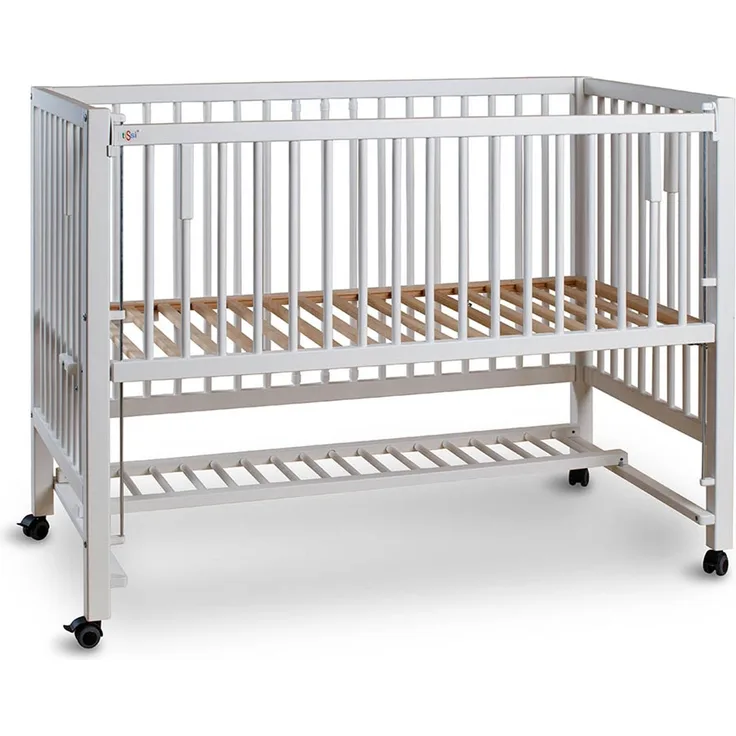 tiSsi¨ 'HAJO' XXL Beistellbett/ Kinderbett, Buche, Weiß, 120x60 cm