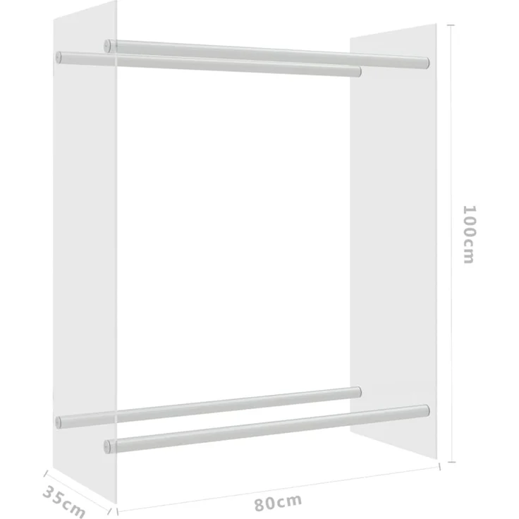 vidaXL Brennholzregal Transparent 80x35x100 cm Hartglas 327469 – Bild 5