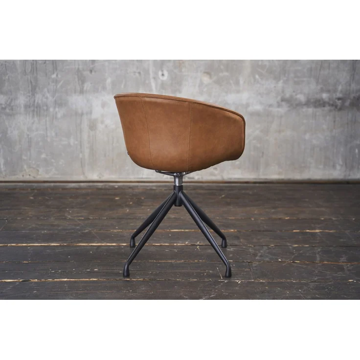 KAWOLA Stuhl DANI Esszimmerstuhl mit Drehfunktion Kunstleder cognac 81 x 54.5 x 60 cm – Bild 5
