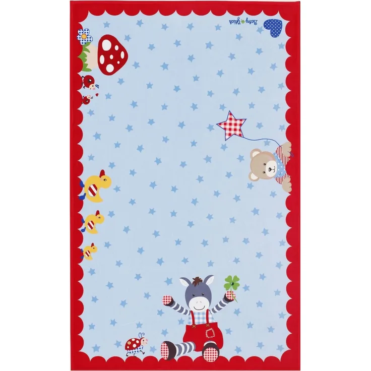 Kinderteppich- Baby Glück in Zwei Größen, Esel und seine Freunde Kinderzimmer, Baby 80cm x 150cm