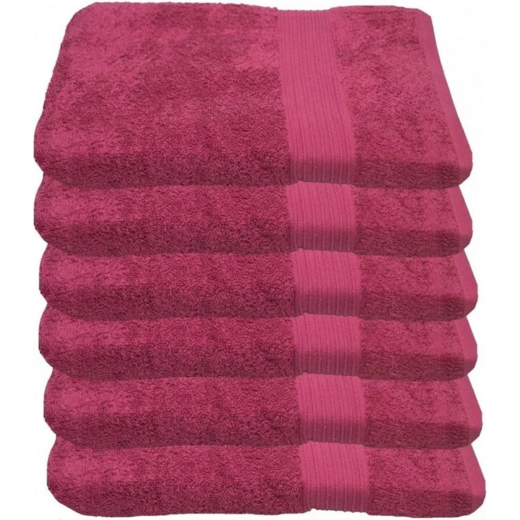 Julie Julsen Handtücher 6-Handtücher-Pink-Handtuch 50 x 100 cm, Baumwolle (6-St)