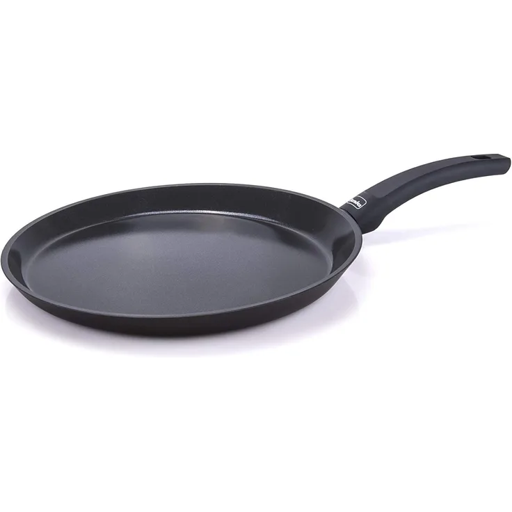 Berndes Crêpepfannen Crêpepfanne, Pfanne, Induktion, Crêpes, Pfannkuchen, Antihaftversiegelung, Aluminium, Schwarz, Ø 28 cm, 011289