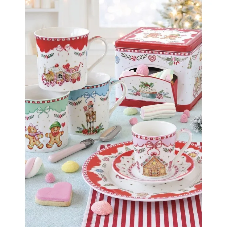 EasyLife Tablett Sweet Christmas, Melamin, Farbe: Mehrfarbig, Motiv: Lebkuchenmännchen