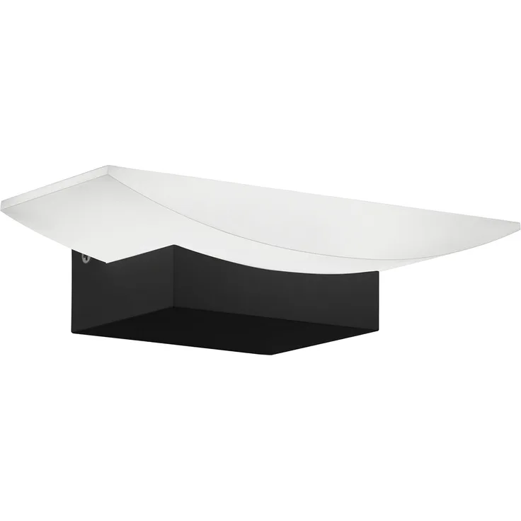 Eglo 98888 Wandleuchte METRASS Alu schwarz, Kunststoff satiniert L:20cm B:6cm H:10,5cm 1X5,6W 3000K