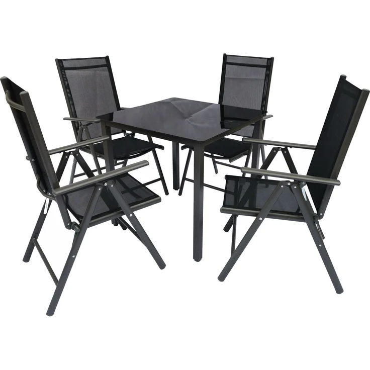 VCM Gartenmöbel-Set Miami 917328 Anthrazit H. 105 x B. 80 x T. 80 cm – Bild 4