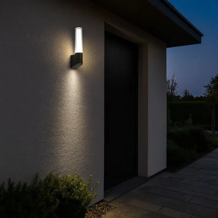 TELEFUNKEN LED Außenwandleuchte, 8 Watt, 850 Lumen, 4.000 Kelvin, Schwarz, IP44, 332x68x98mm (LxBxH) – Bild 3