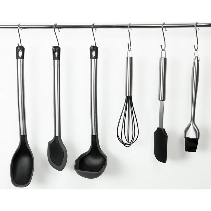 ZOLLNER Küchenhelferset, 10-teilig, aus Nylon mit Silikonüberzug und Edelstahlgriff – Bild 5