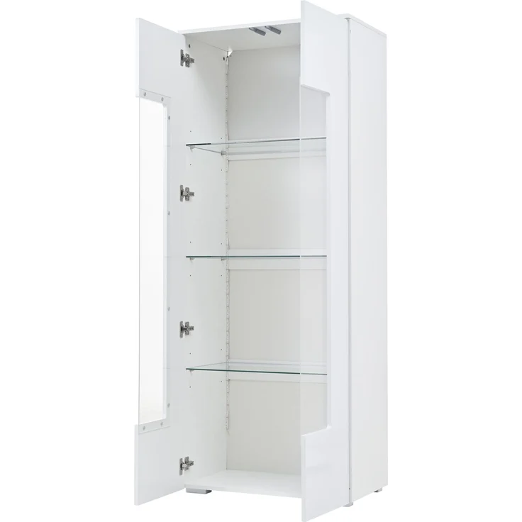 ZUBALIYA Schrank mit LED-Beleuchtung aus Kiefernholz & MDF in Weiß, ideale Lösung für kleine Räume, robuste Verarbeitung, langlebige Materialien, einfache Selbstmontage – Bild 21