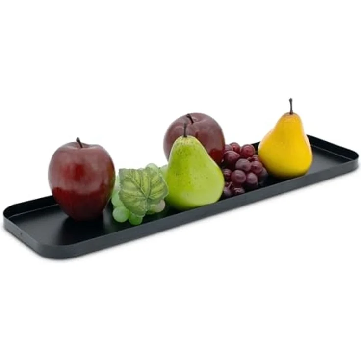 Spetebo Dekotablett Kerzentablett 50x13 cm schwarz (Artikel, 1 St, Serviertablett), recheckig mit erhöhtem Rand – Bild 1