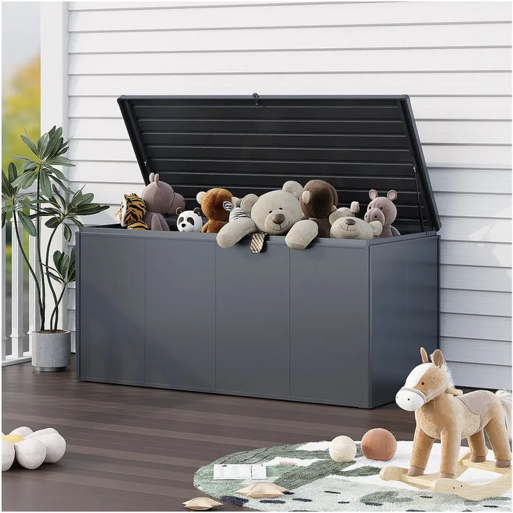 Weide Noble Gartenbox, wetterfeste Aufbewahrungsbox mit 2000 L Stauraum, verzinkter Stahl, Anthrazit
