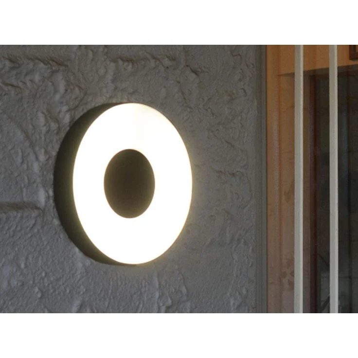 LED Außenleuchte für Decke & Wand UBLO Aluminium Silber, Ø19cm - IP44 – Bild 6