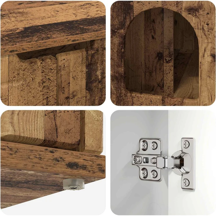 vidaXL Katzenhaus Altholz 85 x 55 x 50,5 cm Holzwerkstoff 8000723 – Bild 10