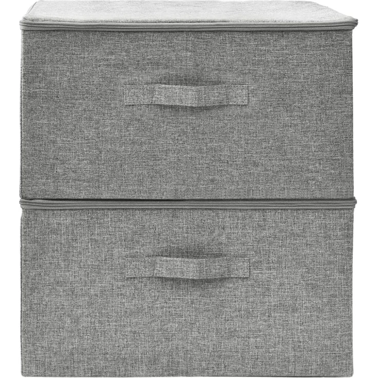 vidaXL Aufbewahrungsboxen 2 Stk. Stoff 43x34x23 cm Grau 332910 – Bild 2