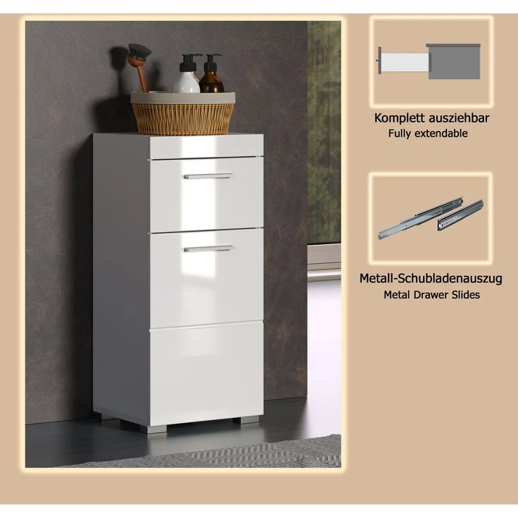 Trendteam 'Amanda' Midischrank, Holz, 79 x 31 x 37 cm, Weiß – Bild 15