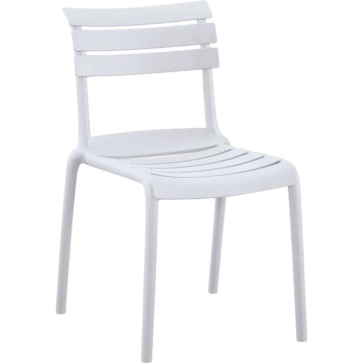 CLP Gartenstuhl Kebren stapelbar wetterfest UV-beständig bis 150 kg ohne Armlehnen,weiß