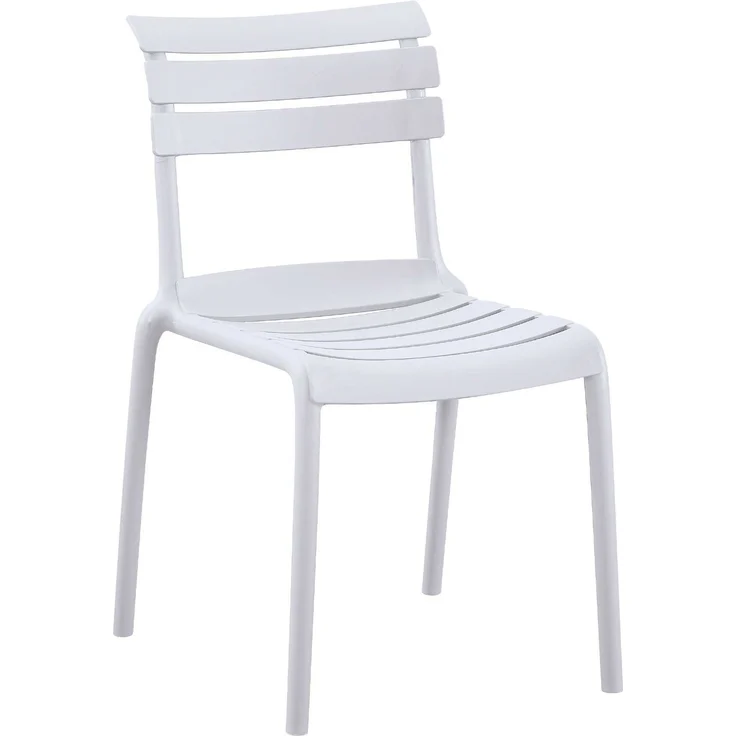 CLP Gartenstuhl Kebren stapelbar wetterfest UV-beständig bis 150 kg ohne Armlehnen,weiß – Bild 1