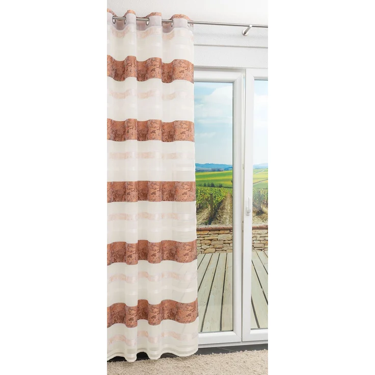 Lysel - Ösenschal Camouflagestreifen #1W in den Maßen (B x H): 140x245 cm in Kupfer/braun – Bild 1