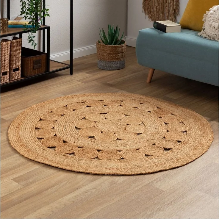 Steffensmeier Teppich Goa - Flower, rund, Jute – Bild 1