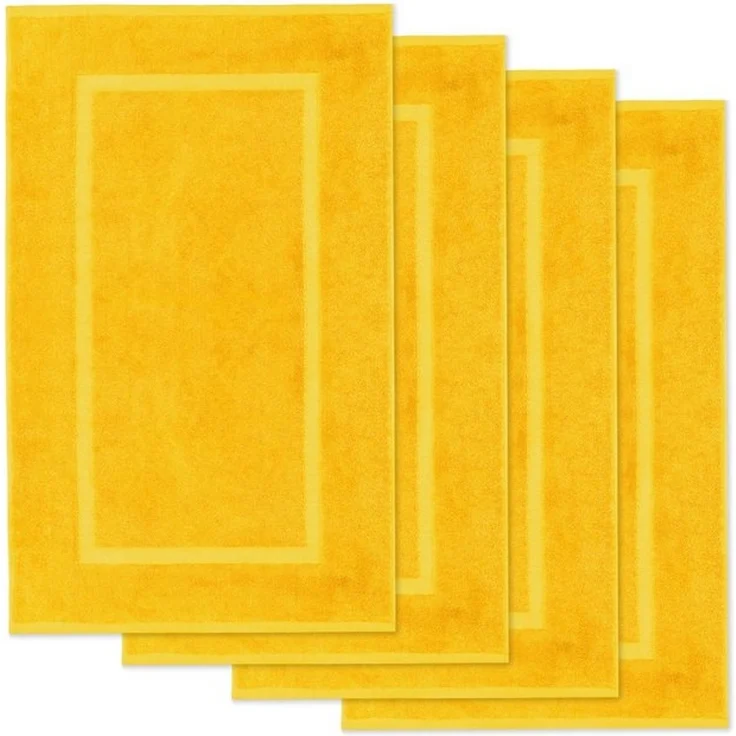 Lavea Badematte 4er Set Badeteppiche Elena Frottee 50x80 cm Badvorleger, 100% Baumwolle, 500 g/m² Frottier, weich & saugstark, pflegeleicht – Bild 4