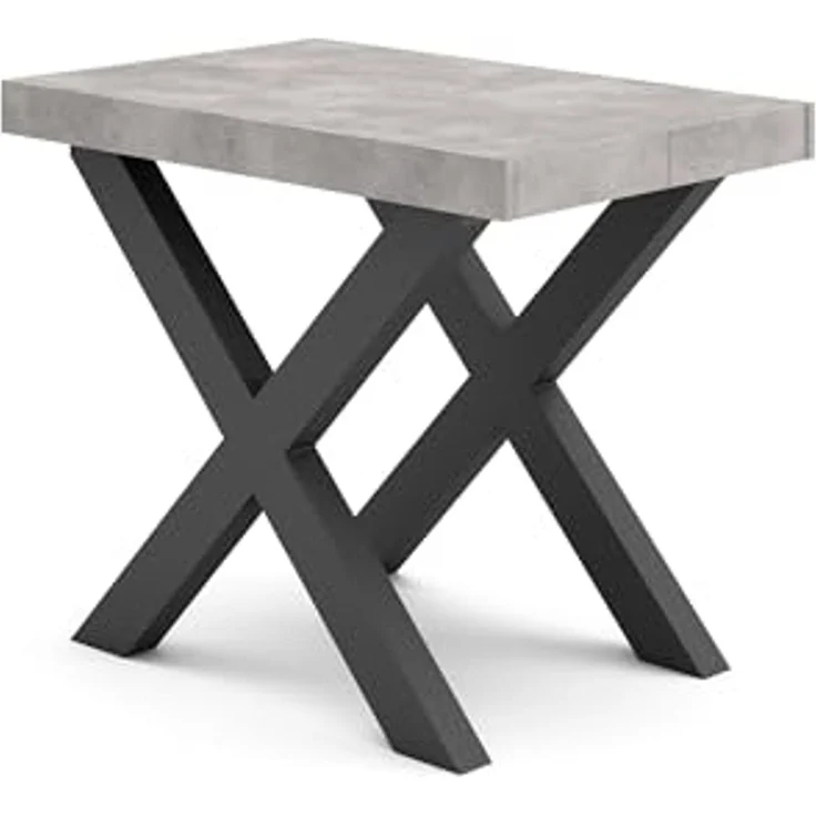 Skraut Home | Ausziehbarertisch | Multifunktionaler ausziehbarer | 220 | Für 10 Gäste | Massivholz Beine | Moderner Stil | Zement – Bild 6