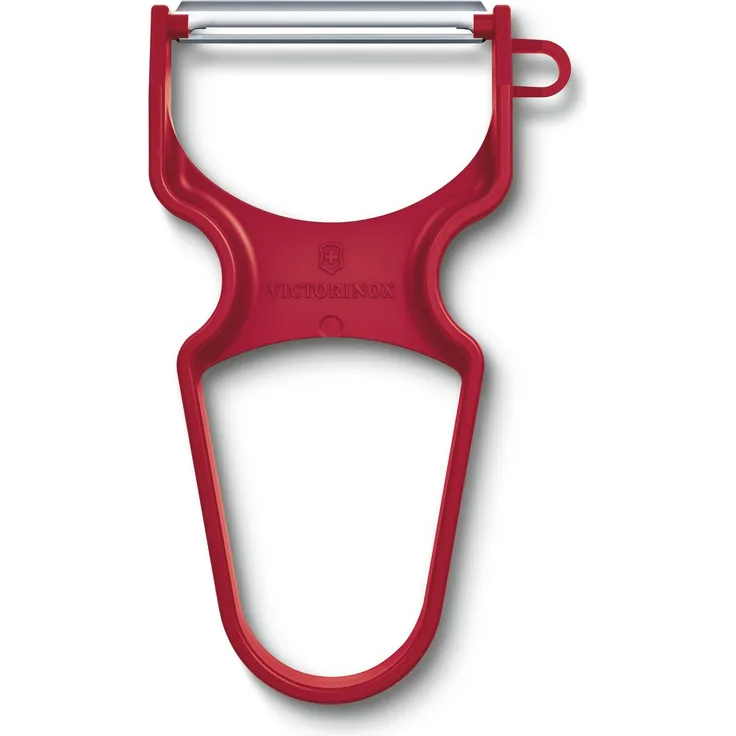 Victorinox RAPID Sparschäler, Gerader Schliff, Extra Scharf, Pendelklinge, Robuster Kunststoffgriff, für Links- und Rechtshänder