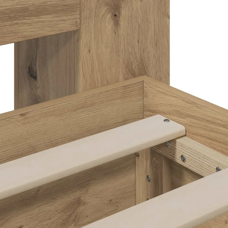 vidaXL Bettgestell mit Stauraum und Kopfteil Artisan-Eiche 3445801 – Bild 7