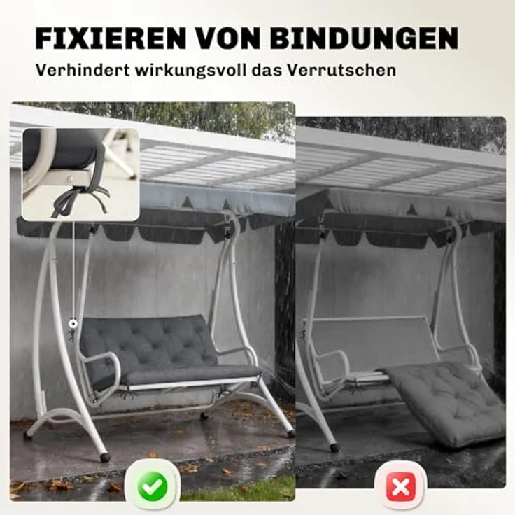Outsunny Sofakissen Bankauflage für Gartenbank – Bild 6