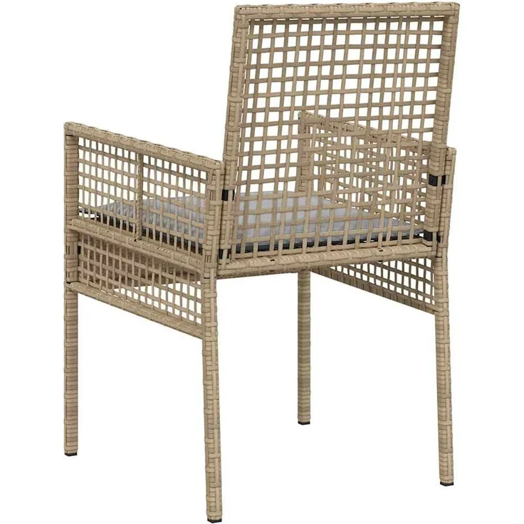 vidaXL Gartenstuhl mit Kissen 2 pcs Beige 55 x 53 x 85 cm Poly-Rattan 42003448 – Bild 6