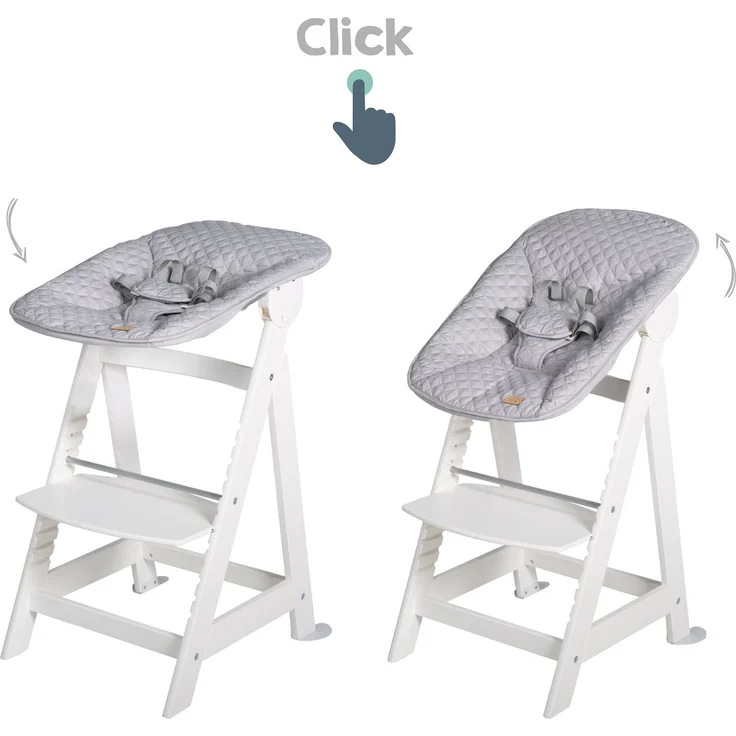 roba Treppenhochstuhl 'Born Up' - Set 2 in 1 - 'roba Style' grau - mit Liegefunktion - ab Geburt – Bild 14