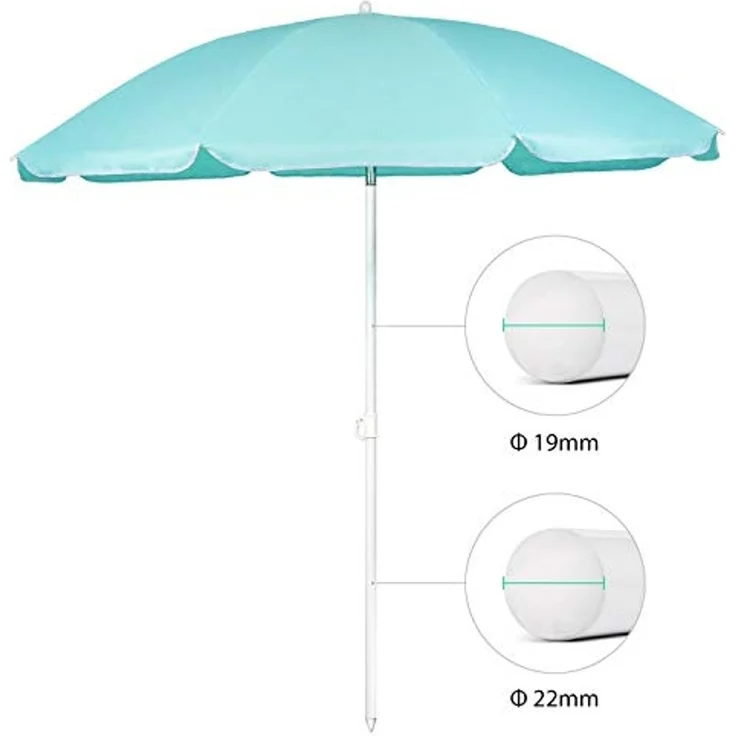 Sekey Sonnenschirm Sonnenschirm mit Schutzhülle 160cm Knickbar Gartenschirm Balkonschirm, LxB: 160,00x160,00 cm, Terrassenschirm Strandschirm, Sonnenschutz Balkon Terasse Rund UPF20+ – Bild 3