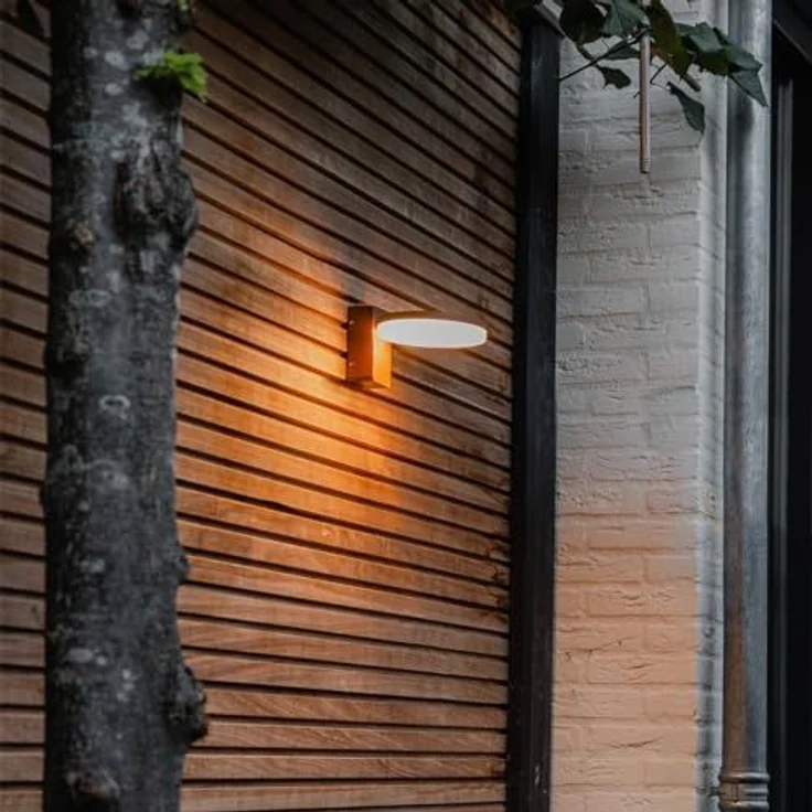 Qazqa Außen-Wandleuchte Esmee, LED fest integriert, (nicht austauschbare) LED, Rostbraun, Modern, Aluminium, 1-flammig – Bild 2