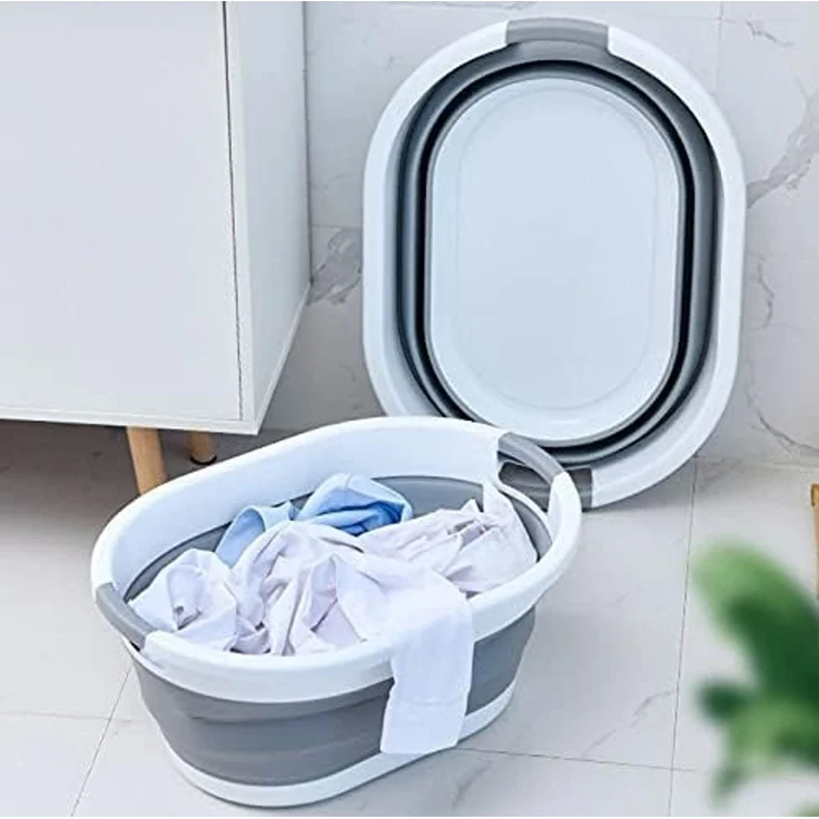 Ruhhy Wäschebox Wäscheschüssel Wäschekorb (Spar-Set, 1 St, platzsparend faltbar), 25l Silikon zusammenklappbarer – Bild 4