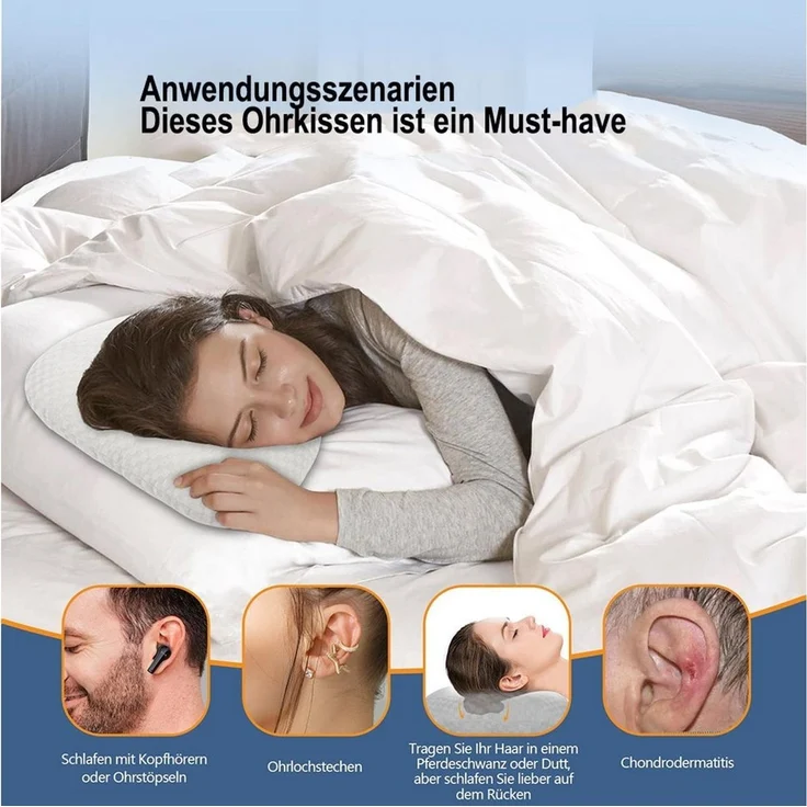 Agger Nackenstützkissen Ohrloch-Kissen für Seitenschläfer, Seitenschlafer, Ruckenschlafer, Seitenschlafer Rückenschlafer Bauchschlafer – Bild 3